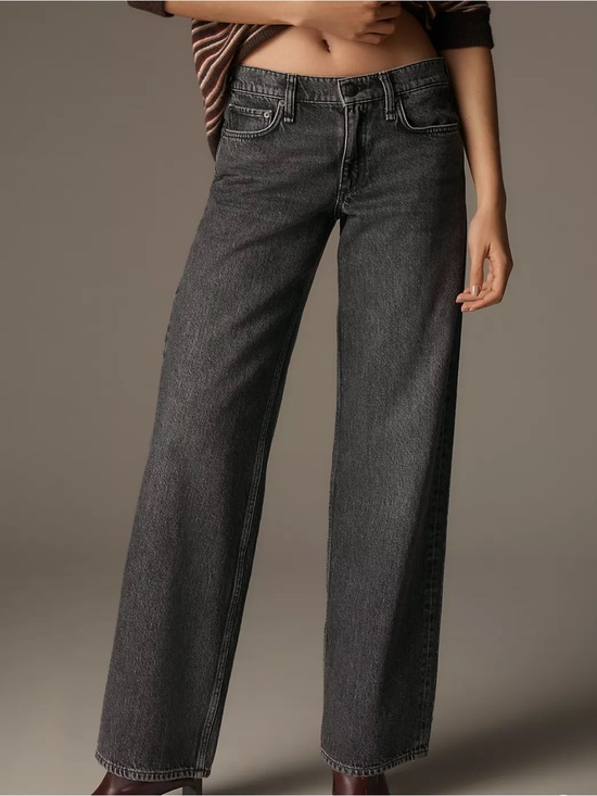 rag & bone Denim - Rag & Bone Saige Low Rise Straight Leg Jeans Black Wash Size 28 NWOT